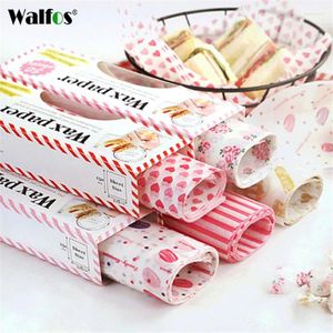 Present Wrap Walfos 50 st/Lot Wax Paper Food Grade Grease Wrappers Wrapping For Bread Sandwich Fries Oil Baking Tools