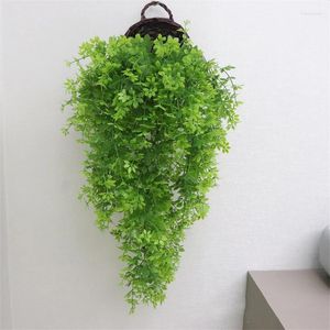 Decorative Flowers Artificial Green Plant Wall Hanging Vine Climbing Tiger Grape Leaf Ivy Homme Garden Decoration Orchid False Flower