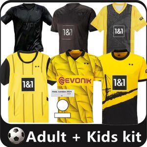 24 25 110. koszulki piłkarskie Dortmund Borussia 2023 2024 Finały Player Football Shirt Sancho Reus Bellingham Hummels Reyna Brandt Men Kit Kit Maillot de Foot 16-4xl