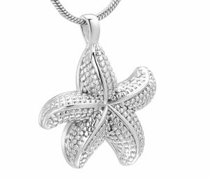 IJD10039 Rostfritt stål Starfish Cremation Pendant Keepsake Memorial Urn Necklace Sea Star Urn Jewelry for Women1078468