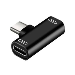 Ny 2 i 1 USB C Splitter Type C Man till dubbel typ C Kvinnlig hörlurarladdare Adapter Splitter ConverterType C Audio Splitter Adapter