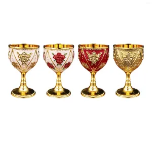 Mugs Alloy Wine Cup Goblet 30ml Exquisite Workmanship Reusable Durable Mutipurpose For Wedding House Warming Gift Medieval Style