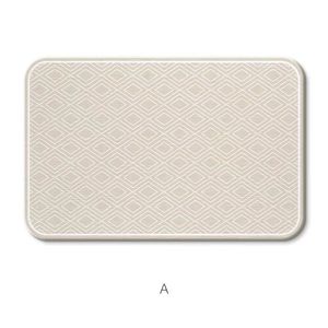 Simple and luxurious diatomaceous mud bathroom floor mat for home use. Non slip, quick drying, and absorbent foot mat for bathroom entrance