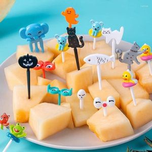 Gafflar 8/6 PCS Animal Mini Cartoon Fruit Fork For Children Snack Cake Picks Toothpick Bento Dessert