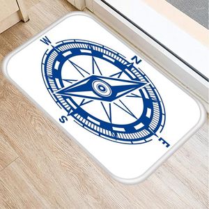 Carpets Ocean Sailboat Pattern Door Mat Bath Kitchen Entrance Coral Velvet Carpet Doormat Indoor Floor Anti-Slip Rug Home Decor 48029