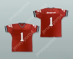 Custom Nome Numer Numer Mens Youth/Kids Snap On Strumenti 1 Red Football Jersey Top Top S-6xl
