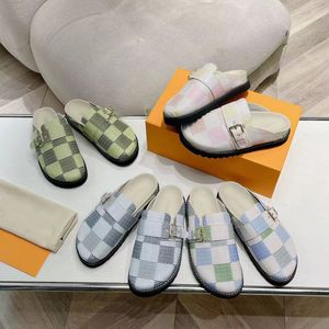 Новые легкие мулы сандаловые замшевые дизайнеры мех дизайнеры тапочки уютный комфортный туфля -швейник.