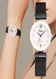 腕時計女性男性時計シンプルな女性時計色クールなフロストダイヤルレディクォーツメッシュベルトトップラグジュアリーカジュアルクロック3397823