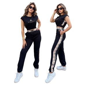 Women's Two Piece Pants Women's Casual Sleeveless Tank Top and Pants Set Daily Jogging Clothing Designer Black Sportswear Free Ship