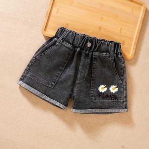 Shorts IENENS childrens baby girls summer denim clothing shorts jeans childrens girl casual shorts baby bottom d240510