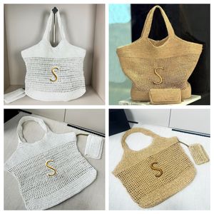 Icera Maxi Designer Bag Handmade Embroidery Straw bag Women Luxury Tote Handbag Large Capacity Tote Shopping Bag Casual Beach Bag Fashion Shoulder Bag Wallet