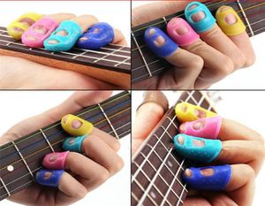 Silikongitarrfingerhylsa Finger tummen Hushåll Sundries Picks Guitar Finger Protectors användbara för Acoustic Guitar Nybörjare 1849167