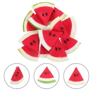 Partydekoration 12 PCs Simulierte Wassermelonscheiben Wohnkultur Plastik Früchte gefälschte Modelle Dekorationen Lebensmittelpo Requisite