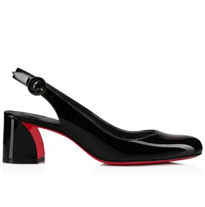 أحذية صيف رفاهية جديدة في الصندل الأحمر ، لذا جين سلينج براءة اختراع من جلد العجل ، والنساء ، والنساء ، والسيدة ، والسيدة جولة في إصبع القدم اليومية المشي EU35-43 Orignal Box