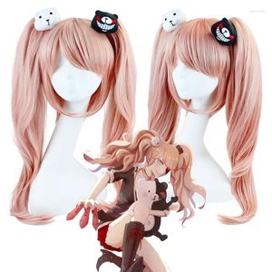 FESTIDA DE PARTE ANIME DANGANRONPA ENOSHIMA JUNKO COSPLAY WIG HALLOWEEN PROGUEM PROGRAÇÃO DE CATO RESISTENTE DE CATO CAP SINTÉTICA