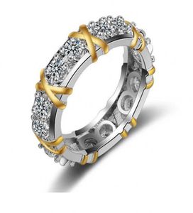 Großhandel professioneller Eternität Diamonique CZ Simuliertes Diamant 10KT Whiteybellow Gold gefülltes Ehering Ringgröße 5-119192054