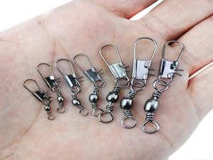 Stainless steel swivels Fishing Connector Pin Fish Terminal Tackle Bearing Swivel with Snap Fishhook Lure Tackle Accessories5884023