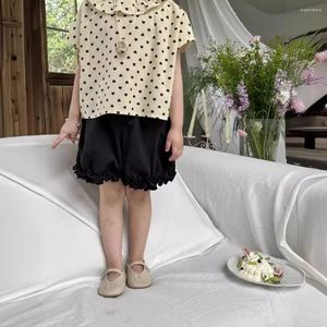 Trousers Children Clothing Solid Color All-match Shorts 2024 Summer Korean Style Fashion Cute Lace Thin Loose Breathable Girls