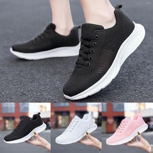 Casual Buty wolne damskie koronki w górę miękkie podeszwa wygodne na zewnątrz siatki rundy mody sneaker kliny dla kobiet rozmiar 12