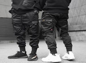 Hip Hop Boy Multipocket Elastic Waist Design Harem Pant Men Streetwear Punk Casual Trousers Jogger Male Dancing Black Pants Anti1098020