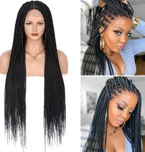 Spets Braid Wig European och American Wig Women Long Straight Hair Chemical Fiber Huvudbonader Valda högkvalitativa japanska hår Braid Wig 36-tums Fyra färger