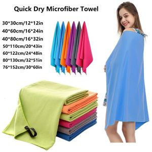 Campinghanddukar Snabbtorkning Microfiber Travel Handduk Ultra Soft Compact Gym för Swimming Beach vandring Yoga Sport Ryggsäck 240510