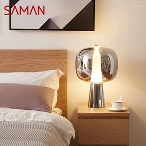 Bordslampor nordiskt modern glas lampmodig lyx vardagsrum sovrum personlighet kreativ led dekoration skrivbord ljus