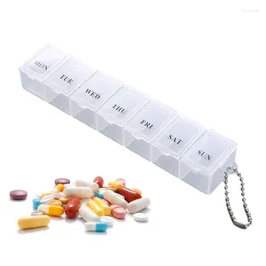 Speicherflaschen 7 Tage Spender Mini Sortierer Organizer Box Tablet Container Hülle Pillen zur Handtasche