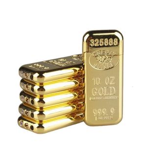 Top Sale Gold Bar leichter tragbarer und kreativer Feuerstein leichter mit Butan -Butan für den Zigarettengebrauch anpassbar