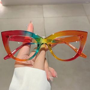 サングラスフレームKammpt Cat Eye Women Glasses 2024スタイリッシュキャンディーカラー非処方アイウェアトレンディブランドファッションビンテージアイグラス