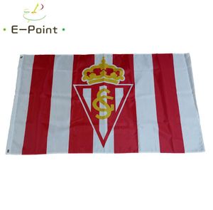 Spanien Real Sporting de Gijon 35ft 90 cmx150 cm Polyester Flagge Banner Niederlande Dekoration Fliege Hausgarten Flagge Festive GIF1786697