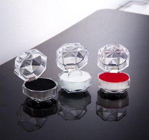 20pcs Rings Box Jewelry clear Acrylic wedding gift ring stud dust plug6839051