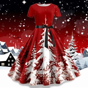 Повседневные платья халат Рождество для женщин Зимние пин -пин -рокабилли сексуальное косплей платье для вечеринки Санта -Клаус снежный принцип коктейль выпускной