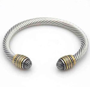 Mode Männer Frauen Edelstahl Twisted Cable Bracelet Armreifen Schmuck 3678288