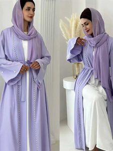 Roupas étnicas Ramadã abeu o muçulmano quimono abaya dubai peru islâmica árabe abayas para mulheres vestido hijab ka tobe femme musulmane kaftans t240510