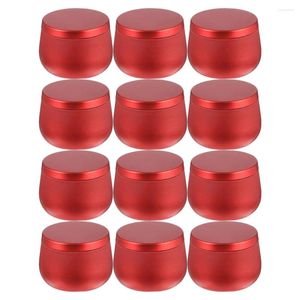 Storage Bottles 12 Pcs Christmas Containers Belly Jar Tinplate Tins Round Sealed Travel Tea Handmade Canisters