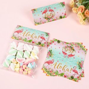 Geschenkverpackung 10pcs Flamingo Party Geschenke Taschen Ananas Candy Packing Box Sommer Hawaiian Geburtstag Luau Tropische Gefälligkeiten