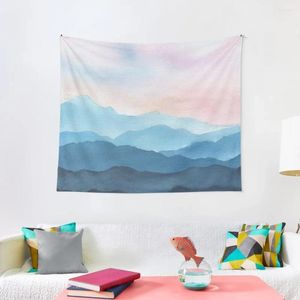 Tapestries Blue Abstract Mountains Tapestry Home Decor Accessories Cute Room