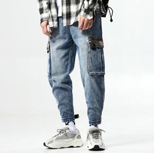 1 월 스노우 스트리트웨어 조깅하는 남자 청바지 바지 스프링 위장 패치 워크 남성 하렘 바지 anklelength denim 바지 men2171234