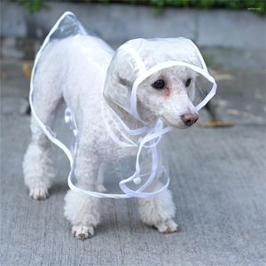 Hundkläder Solid Pet Rain Coat för liten medelmjuk huva Vattentät jacka Kläder Valp Transparent Rainwear Chihuahua Raincoat