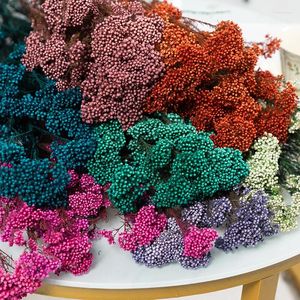 Kwiaty dekoracyjne Naturalny proso kwiat prawdziwy wieczny ryż Bukiet DIY Candle Dinle Akcesoria do salonu domowe wystrój ślubny
