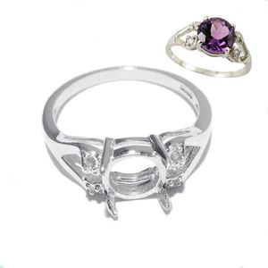 Cluster Rings Beadsnice Sterling Silver 925 Fine Jewelry Round Accessories Diy Semi Mount Gem Ring Setting Diamond Wedding 264a