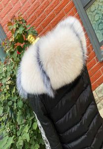 MSMINSHU DUŻY rozmiar oryginalny kołnierz Fox Fur for Parma Coat Hood x07223002017