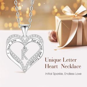 Pendant Necklaces Gift Heart Shaped Letter Necklace Jewelry Mother's Day Valentine's Anniversary Birthday For Her Wife