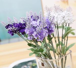 10 teste Lavender Artificial Flowers Wedding Bridal Bouquet Home soggiorno Fiori decorativi bouquet di piante verdi17605413