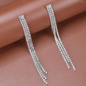 Brincos de chegada de chegada Tassel Extra Long Drop Shining Zircon Múltiplos estilos