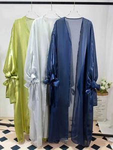 Ubranie etniczne Ramadan Kimono Abaya Dubai Kaftan Arabia Arabia Turcja Islam Sukienka Muzułmańska Ubrania Abayas for Women Robe Femme Musulane T240510