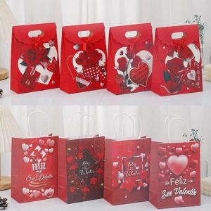 Stume da stoccaggio San Valentino Cowhide Cartome Candy Shopping Gifts Packaging Biscuit Snack Bread for Wedding Kids Party