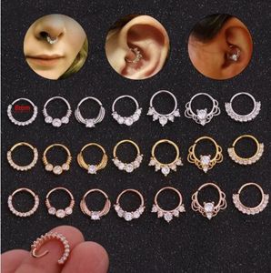 Border Hot Sale Zircon Nose Rings Creative Miniature Nose Stud Round Nasal Septum Ear Stud Body Piercing Accessories4687937