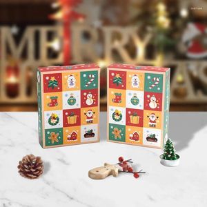 Geschenkverpackung 2pcs Count Down Christmas Favours Boxen Candy Packaging Box Cookies Snack für Noel Weihnachtsjahr Partyzubehör
